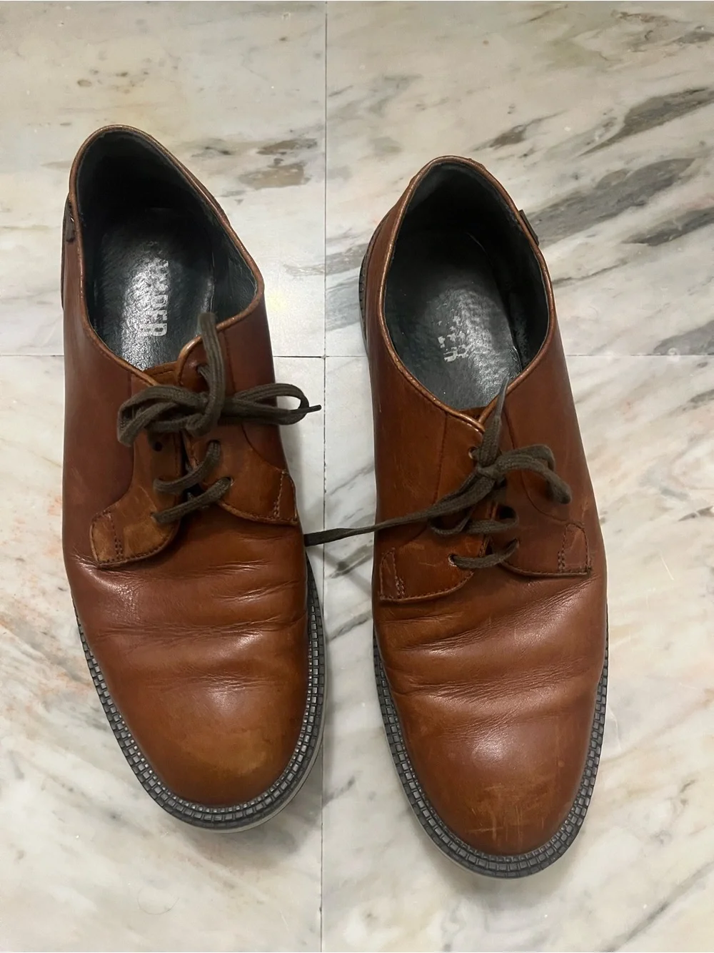 Men's Brown Leather Lace-Up Dress Shoes